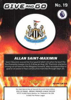 2021-22 Panini Mosaic Premier League - Give and Go Mosaic #19 Allan Saint-Maximin Back