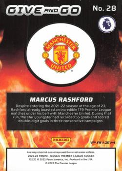 2021-22 Panini Mosaic Premier League - Give and Go Mosaic #28 Marcus Rashford Back