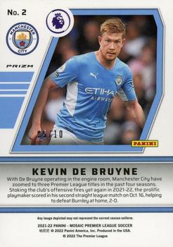 2021-22 Panini Mosaic Premier League - Will to Win Mosaic Pink Fluorescent #2 Kevin De Bruyne Back