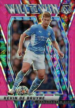 2021-22 Panini Mosaic Premier League - Will to Win Mosaic Pink Fluorescent #2 Kevin De Bruyne Front
