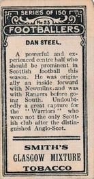 1912 F. & J. Smith - 150 Footballers #23 Danny Steel Back