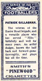 1912 F. & J. Smith - 150 Footballers #76 Patrick Callaghan Back