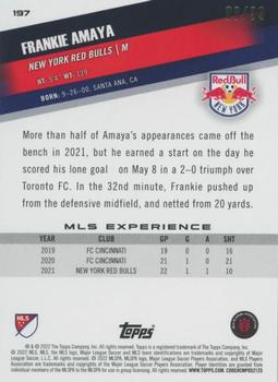 2022 Topps MLS - Blue #197 Frankie Amaya Back