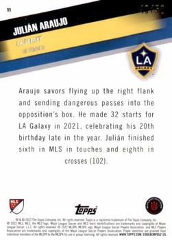 2022 Topps MLS - Gold #11 Julián Araujo Back