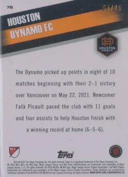 2022 Topps MLS - Orange #75 Houston Dynamo FC Back