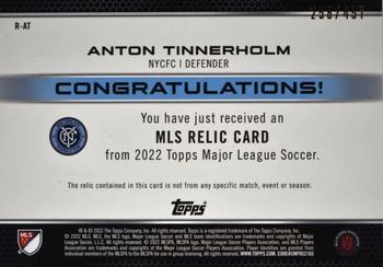 2022 Topps MLS - Relics #R-AT Anton Tinnerholm Back