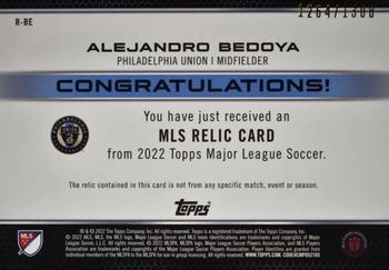 2022 Topps MLS - Relics #R-BE Alejandro Bedoya Back