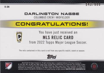 2022 Topps MLS - Relics #R-DN Darlington Nagbe Back