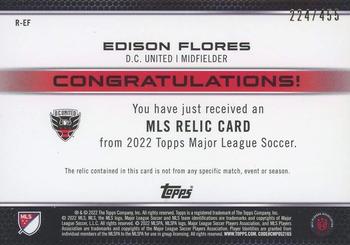 2022 Topps MLS - Relics #R-EF Edison Flores Back