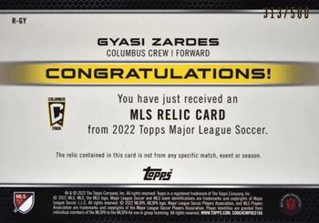 2022 Topps MLS - Relics #R-GY Gyasi Zardes Back