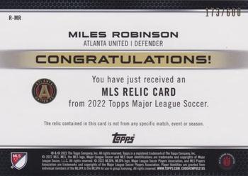 2022 Topps MLS - Relics #R-MR Miles Robinson Back