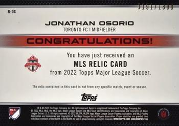 2022 Topps MLS - Relics #R-OS Jonathan Osorio Back