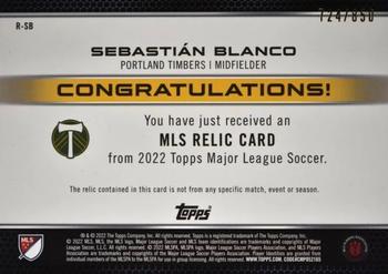 2022 Topps MLS - Relics #R-SB Sebastián Blanco Back