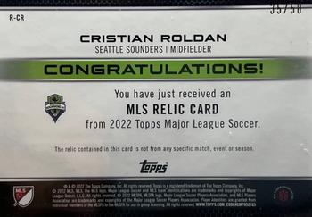 2022 Topps MLS - Relics Gold #R-CR Cristian Roldan Back