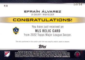 2022 Topps MLS - Relics Gold #R-EA Efraín Álvarez Back