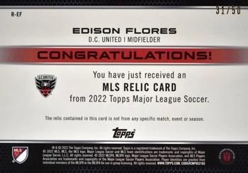 2022 Topps MLS - Relics Gold #R-EF Edison Flores Back