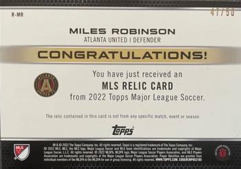2022 Topps MLS - Relics Gold #R-MR Miles Robinson Back