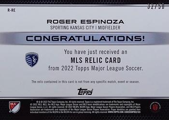 2022 Topps MLS - Relics Gold #R-RE Roger Espinoza Back