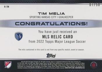 2022 Topps MLS - Relics Gold #R-TM Tim Melia Back