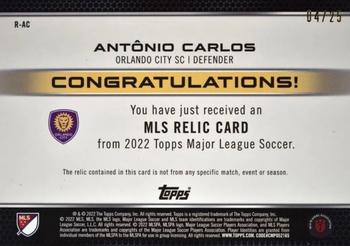 2022 Topps MLS - Relics Orange #R-AC Antônio Carlos Back
