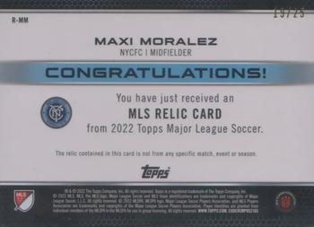 2022 Topps MLS - Relics Orange #R-MM Maxi Moralez Back