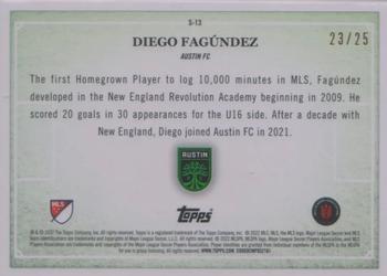 2022 Topps MLS - Scholarly Orange #S-13 Diego Fagúndez Back