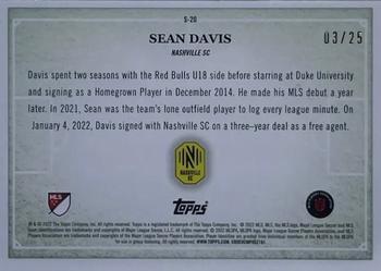 2022 Topps MLS - Scholarly Orange #S-20 Sean Davis Back