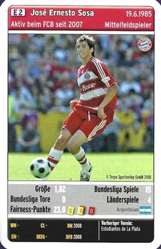 2008-09 Teepe Sportverlag FC Bayern München Quartett #E2 Jose Ernesto Sosa Front