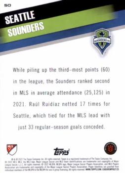 2022 Topps MLS - Icy White Foil #50 Seattle Sounders Back