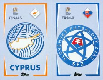 2022-23 Topps Road to UEFA Nations League Finals Sticker Collection #23A / 23B Cyprus Badge / Slovakia Badge Front