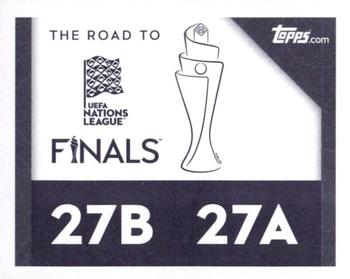 2022-23 Topps Road to UEFA Nations League Finals Sticker Collection #27A / 27B Gibraltar Badge / Liechtenstein Badge Back