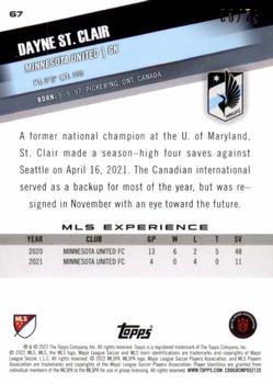 2022 Topps MLS - Green #67 Dayne St. Clair Back