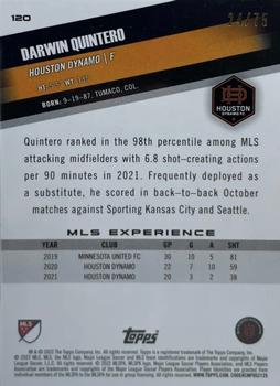 2022 Topps MLS - Green #120 Darwin Quintero Back