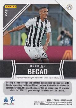 2021-22 Score Serie A - Next Level Stats #3 Rodrigo Becao Back