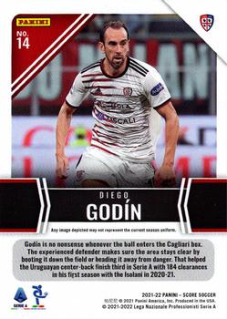 2021-22 Score Serie A - Next Level Stats Gold Lasers #14 Diego Godin Back