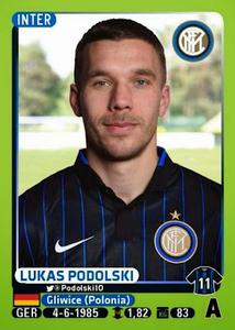 2014-15 Panini Calciatori Stickers - Aggiornamenti (Update stickers) #A20 Lukas Podolski Front