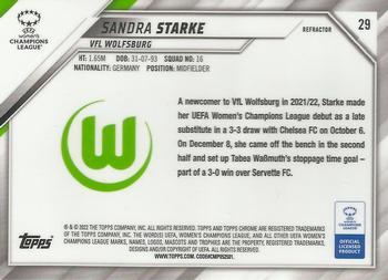 2021-22 Topps Chrome UEFA Women's Champions League - Refractor #29 Sandra Starke Back