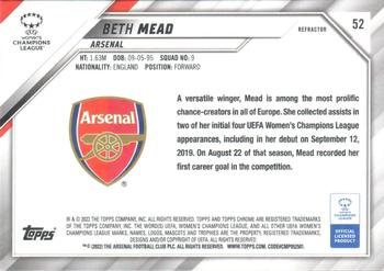 2021-22 Topps Chrome UEFA Women's Champions League - Refractor #52 Beth Mead Back