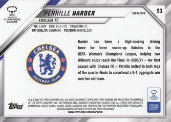 2021-22 Topps Chrome UEFA Women's Champions League - Refractor #93 Pernille Harder Back