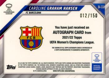 2021-22 Topps Chrome UEFA Women's Champions League - Chrome Autographs Pink Prism #BA-CGH Caroline Graham Hansen Back