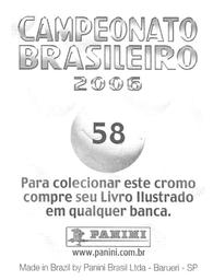 2006 Panini Campeonato Brasileiro Stickers #58 Julio Cesar Back