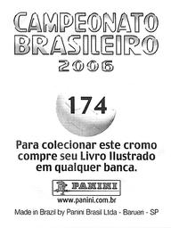 2006 Panini Campeonato Brasileiro Stickers #174 Elder Granja Back