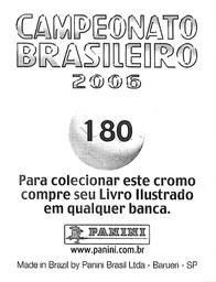 2006 Panini Campeonato Brasileiro Stickers #180 Tinga Back