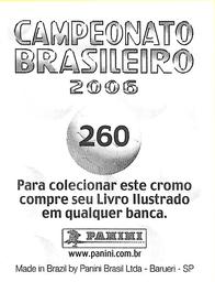 2006 Panini Campeonato Brasileiro Stickers #260 Adriano Back