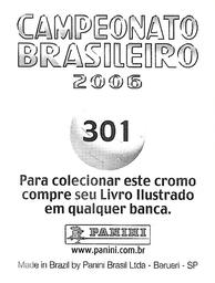 2006 Panini Campeonato Brasileiro Stickers #301 Wellington Amorim Back