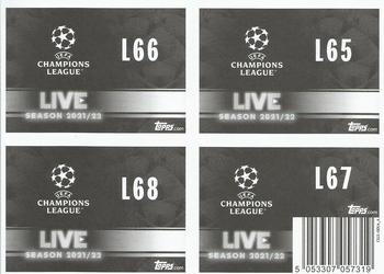 2021-22 Topps UEFA Champions League Sticker Collection - Live Pack 4 #L65-L68 Phil Foden / Kevin De Bruyne / Ibrahima Konaté / Luis Diaz Back