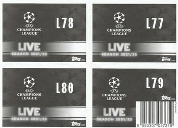 2021-22 Topps UEFA Champions League Sticker Collection - Live Pack 4 #L77-L80 Manchester City FC / Kostas Tsimikas / Roberto Firmino / Liverpool FC Back