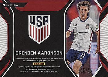 2021-22 Panini Obsidian - Eruption Electric Etch Red #E-BA Brenden Aaronson Back