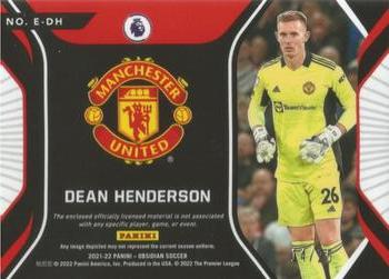 2021-22 Panini Obsidian - Eruption Electric Etch Red #E-DH Dean Henderson Back
