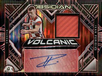 2021-22 Panini Obsidian - Volcanic Material Signatures Electric Etch Red Pulsar #VM-IP Ivan Perisic Front
